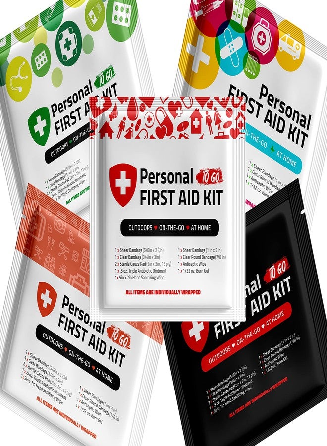 pH Advantage Portable Travel Size First Aid Kit - Assorted Pack | Perfect for Home, Office, Car, School, Business, Travel, Hiking, Hunting, and Outdoors | Individually Wrapped First Aid Products (5) - Image 1